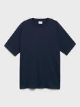 Mango Circo Cotton Linen Regular Fit T-Shirt, Navy
