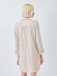 John Lewis Luna Stripe Nightdress, Ivory/Toffee