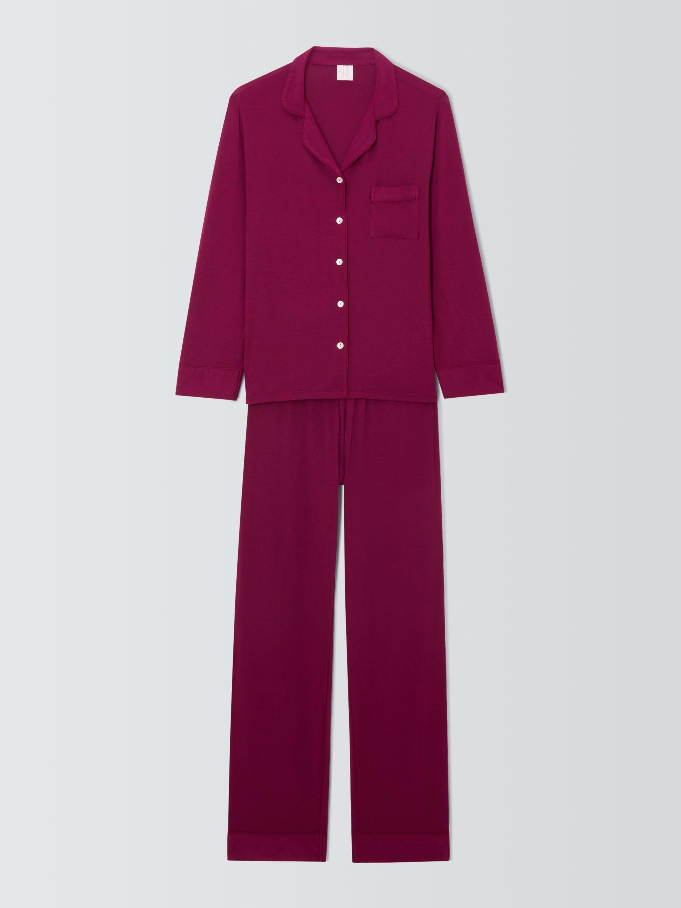 Product image 4 of 6, which shows John Lewis Aria Long Modal Pyjama Set, Raspberry Coulis, 8