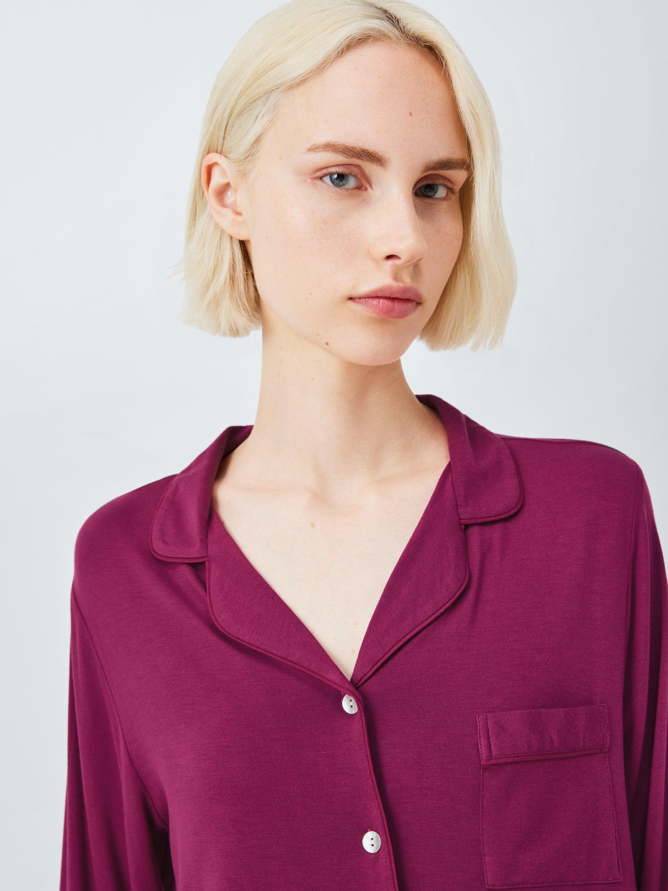 Product image 5 of 6, which shows John Lewis Aria Long Modal Pyjama Set, Raspberry Coulis, 8