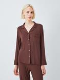 John Lewis Aria Long Pyjama Set, Shaved Chocolate