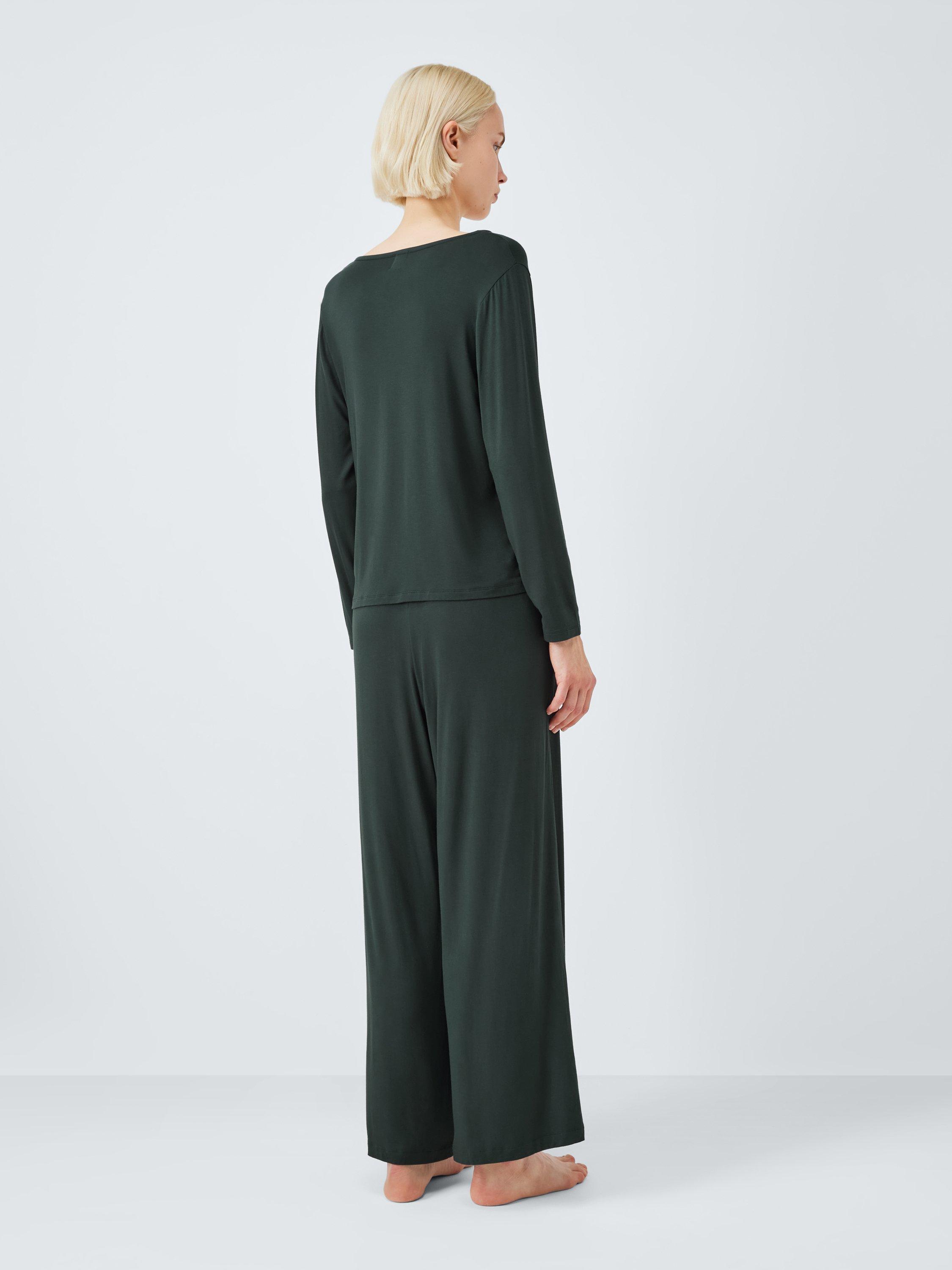 Product image 2 of 6, which shows John Lewis Wide Leg Modal Henley Pyjama Set, Scarab, 12