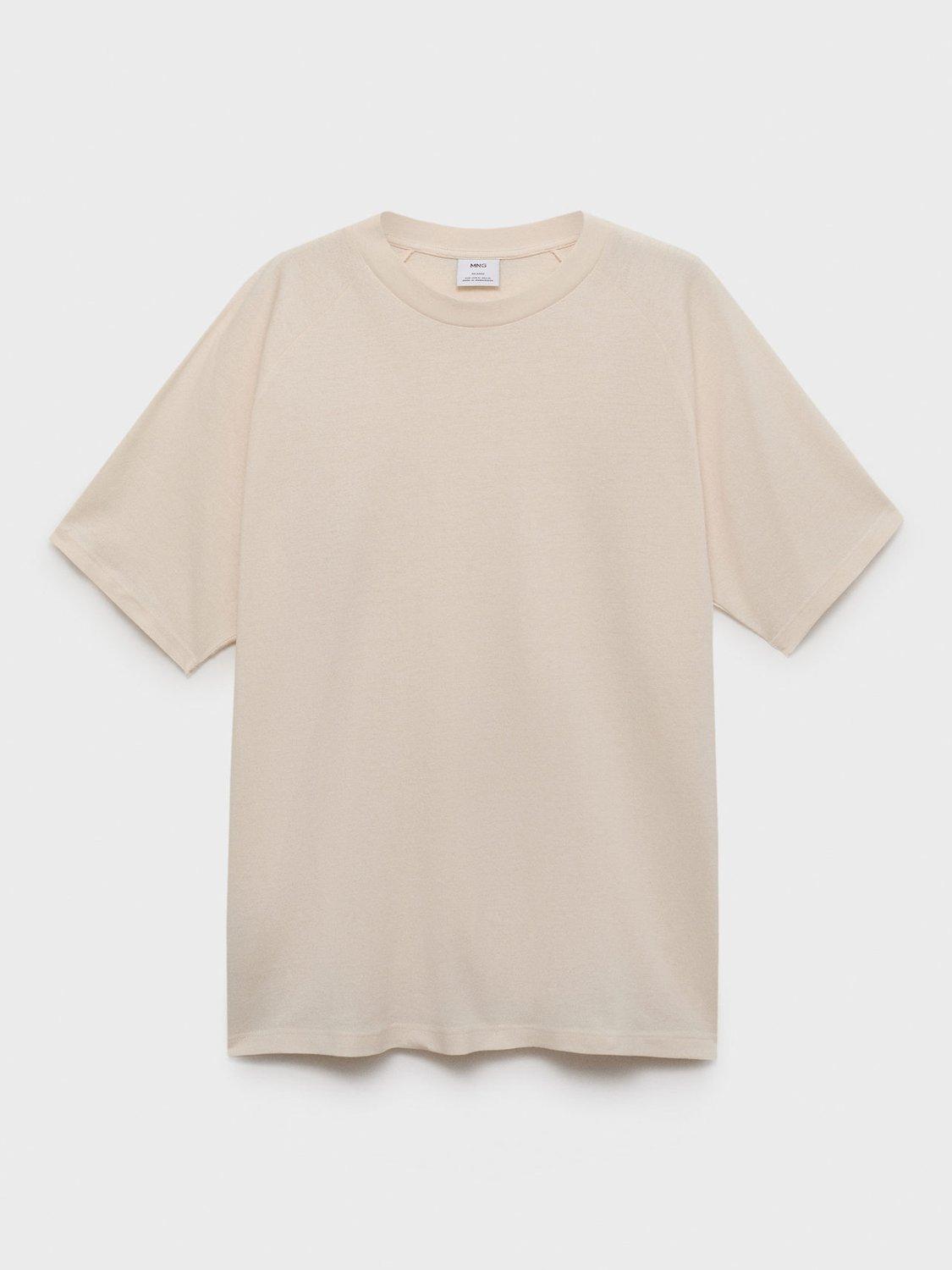 Product image 3 of 8, which shows Mango Circo Cotton Linen Regular Fit T-Shirt, Beige, L