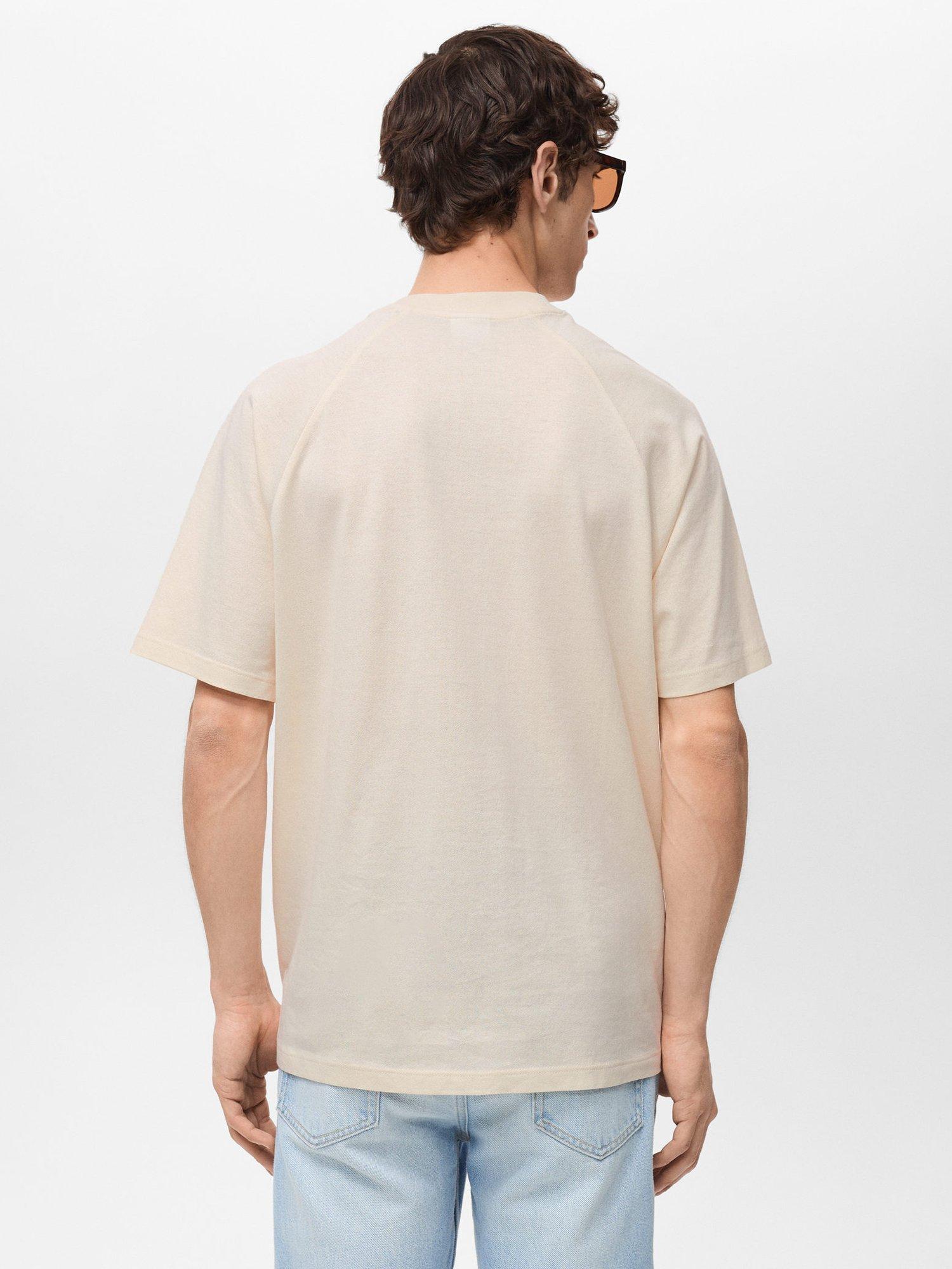 Product image 4 of 8, which shows Mango Circo Cotton Linen Regular Fit T-Shirt, Beige, L