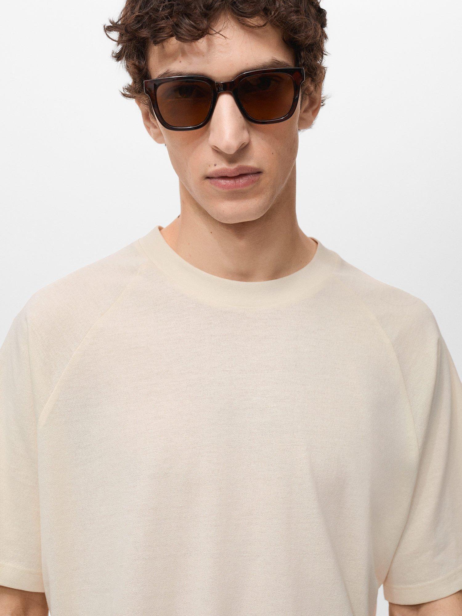 Product image 6 of 8, which shows Mango Circo Cotton Linen Regular Fit T-Shirt, Beige, L