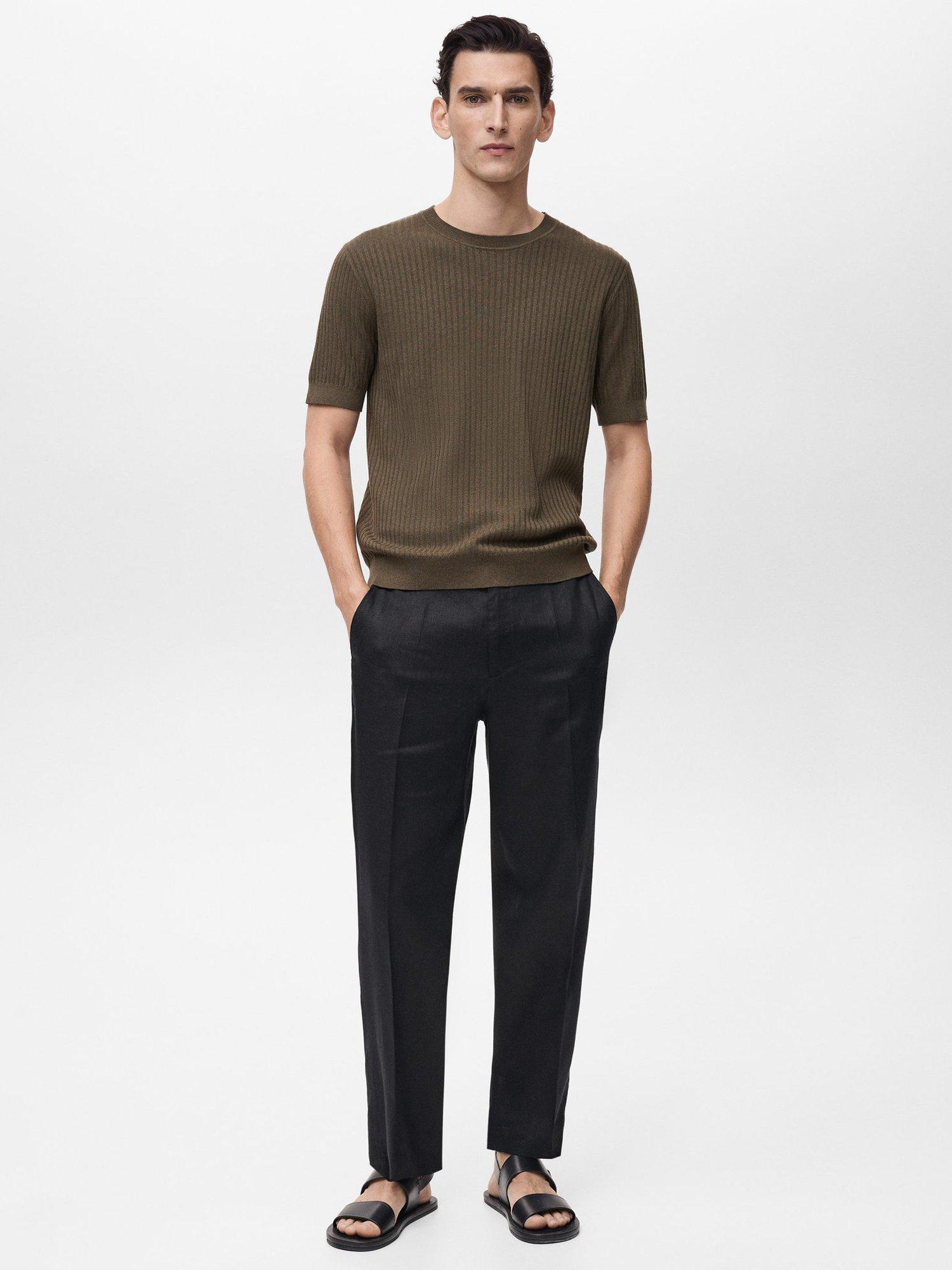 Product image 2 of 8, which shows Mango Paule Crew Neck T-Shirt, Dark Brown, XXL