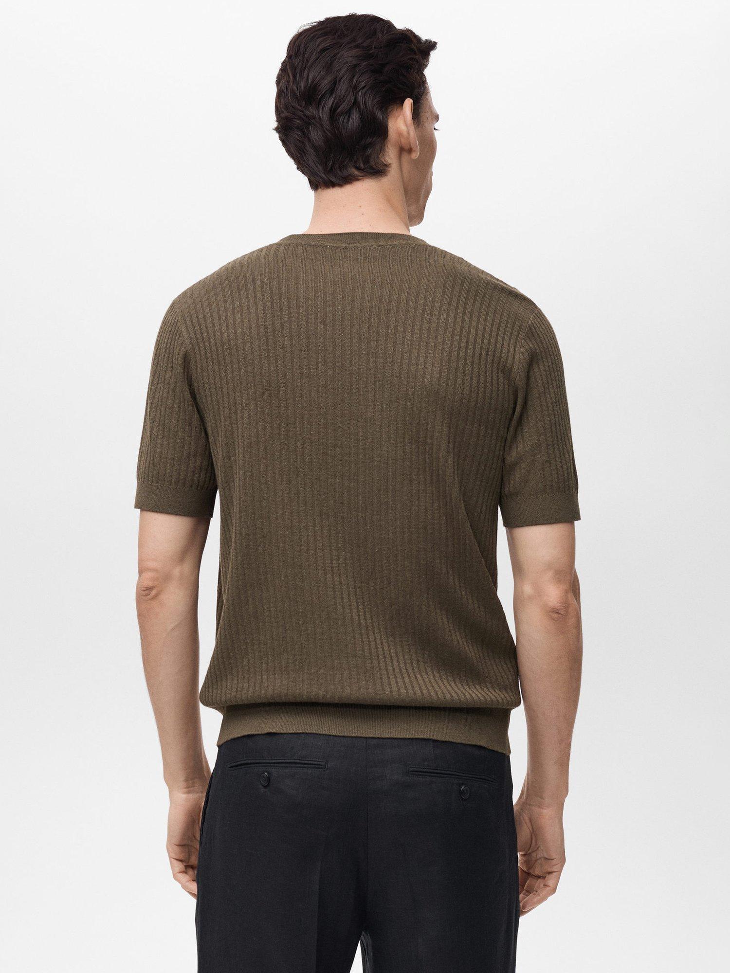 Product image 4 of 8, which shows Mango Paule Crew Neck T-Shirt, Dark Brown, XXL