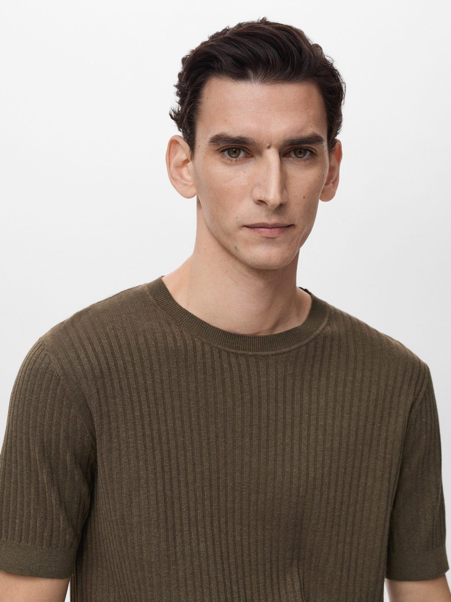 Product image 6 of 8, which shows Mango Paule Crew Neck T-Shirt, Dark Brown, XXL