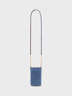 Gerard Darel Charlotte Suede Phone Crossbody Pouch - view 2, Blue
