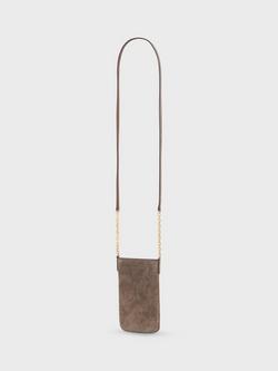 Gerard Darel Charlotte Suede Phone Crossbody Pouch - view 2, Light Grey