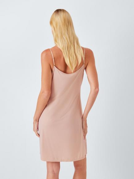 John Lewis Katarina Knee Length Slip - view 2, Almond