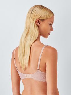 John Lewis Olivia Lace Sides T-Shirt Bra - view 2, Almond