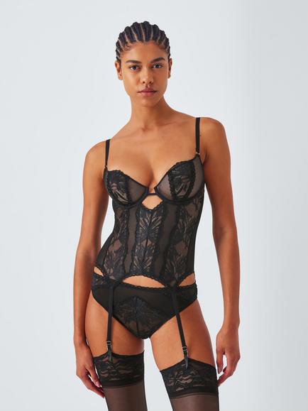 John Lewis Andrea Lace Basque, Black, Black