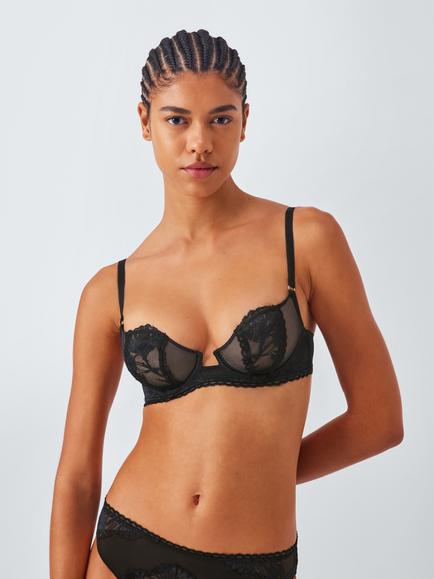 John Lewis Andrea Non Padded Lace Bra, Black