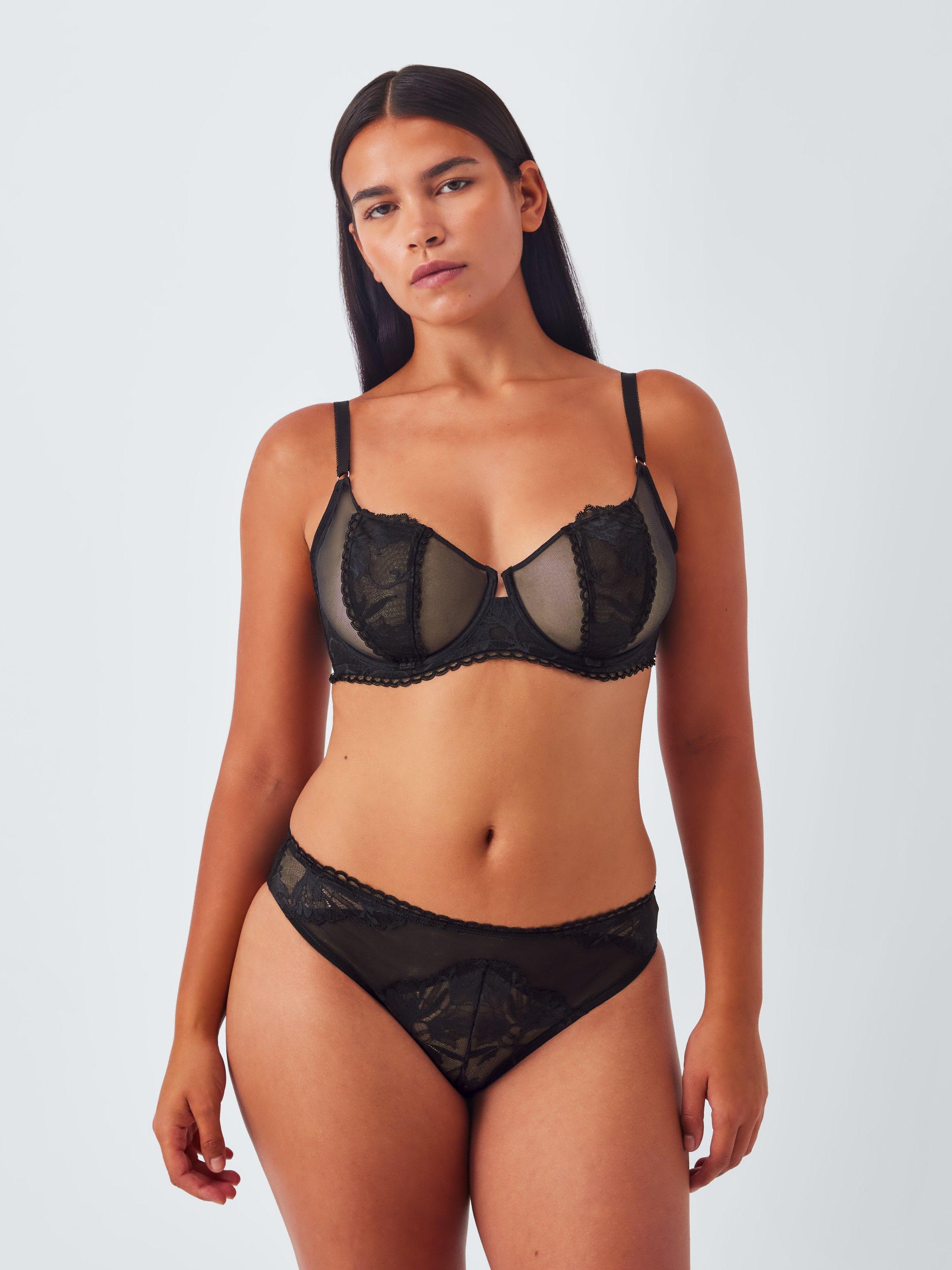 Product image 9 of 10, which shows John Lewis Andrea Non Padded Lace Bra, Black, 30D