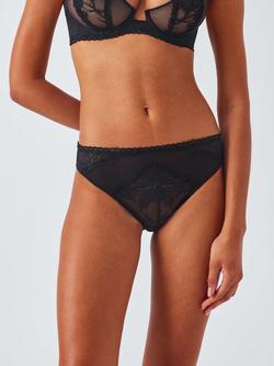 John Lewis Andrea Lace Knickers, Black