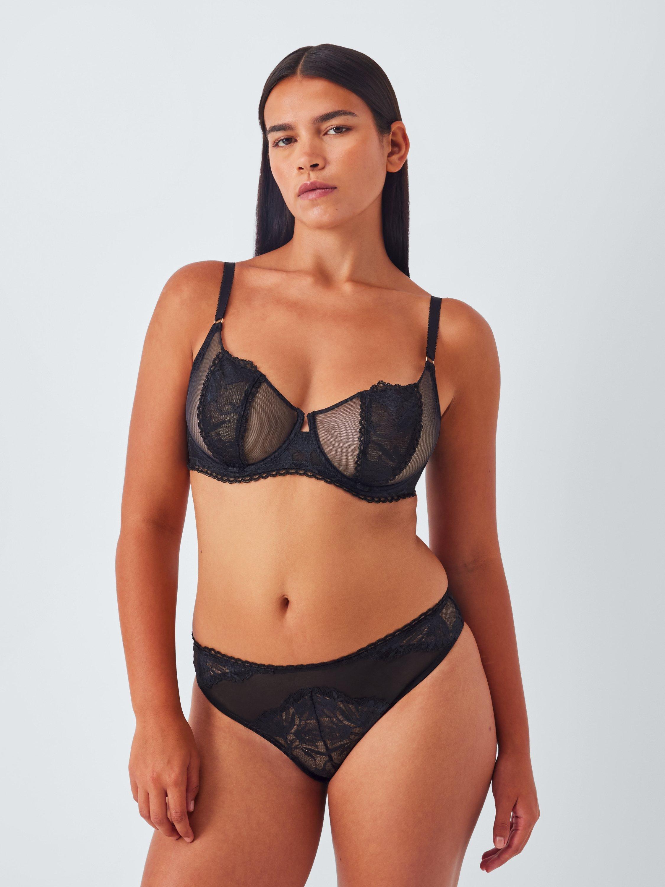 Product image 9 of 10, which shows John Lewis Andrea Lace Knickers, Black, 8