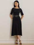 Lauren Ralph Lauren Munzie Rib Knit Stretch Cotton Midi Dress, Black