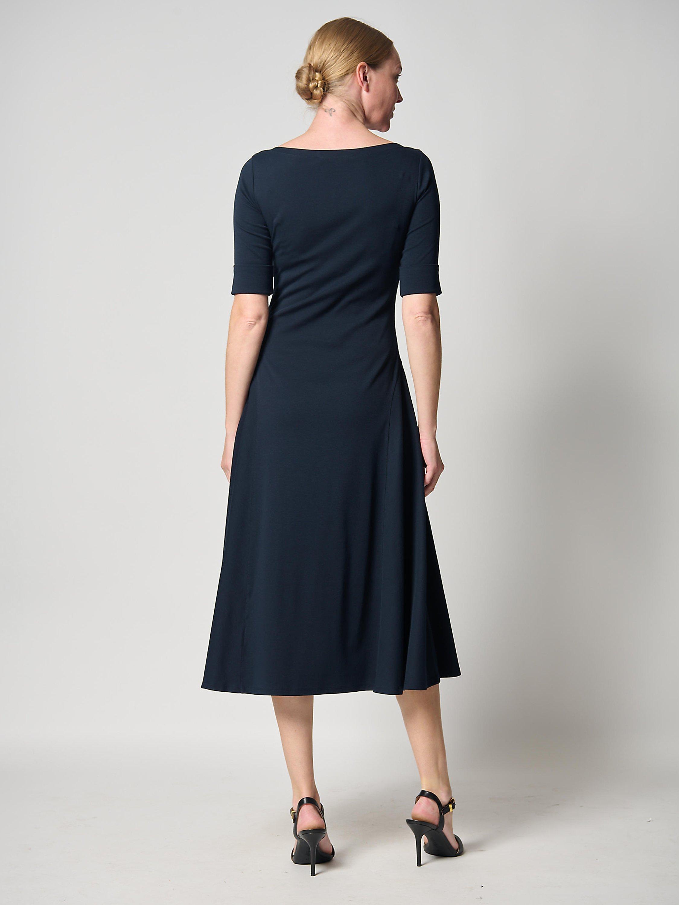 Product image 2 of 2, which shows Lauren Ralph Lauren Munzie Rib Knit Stretch Cotton Midi Dress, Lighthouse Navy, XXS