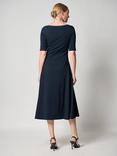 Lauren Ralph Lauren Munzie Rib Knit Stretch Cotton Midi Dress, Lighthouse Navy