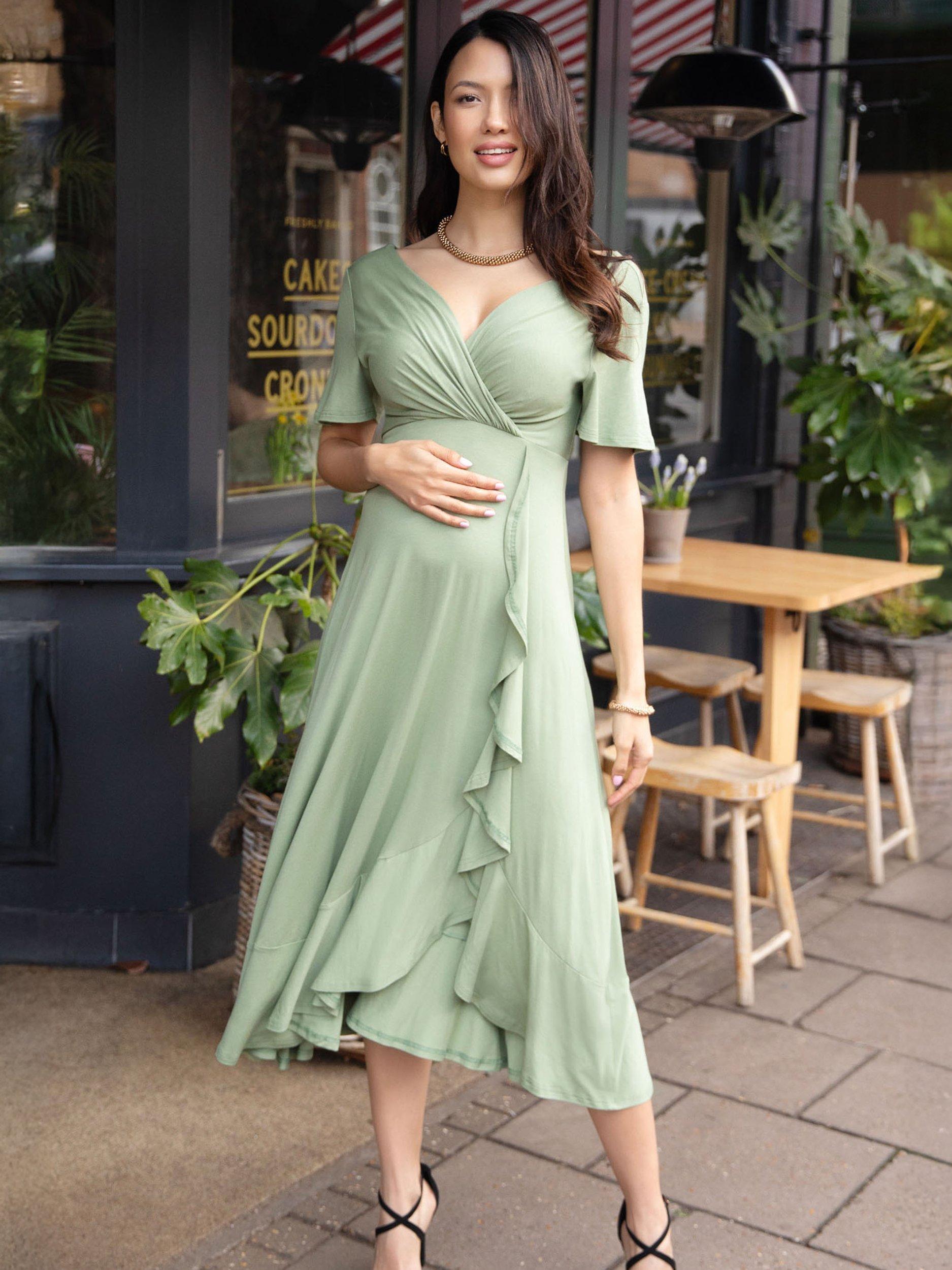 Product image 7 of 7, which shows Tiffany Rose Waterfall Maternity Dress, Pistachio, 6-8