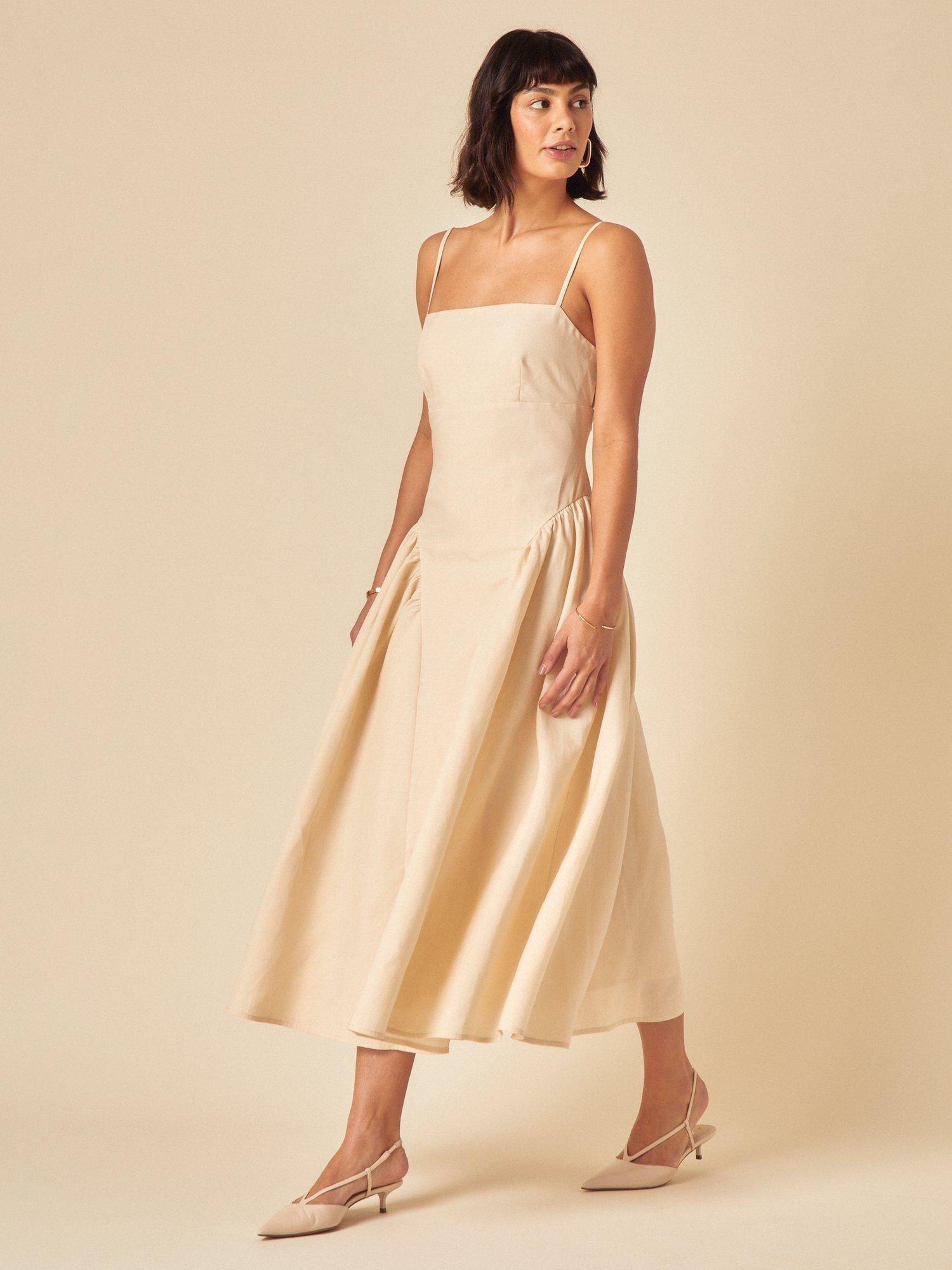 Product image 2 of 5, which shows Nobody's Child Lupin Sleeveless Midi Dress, Cream, 12