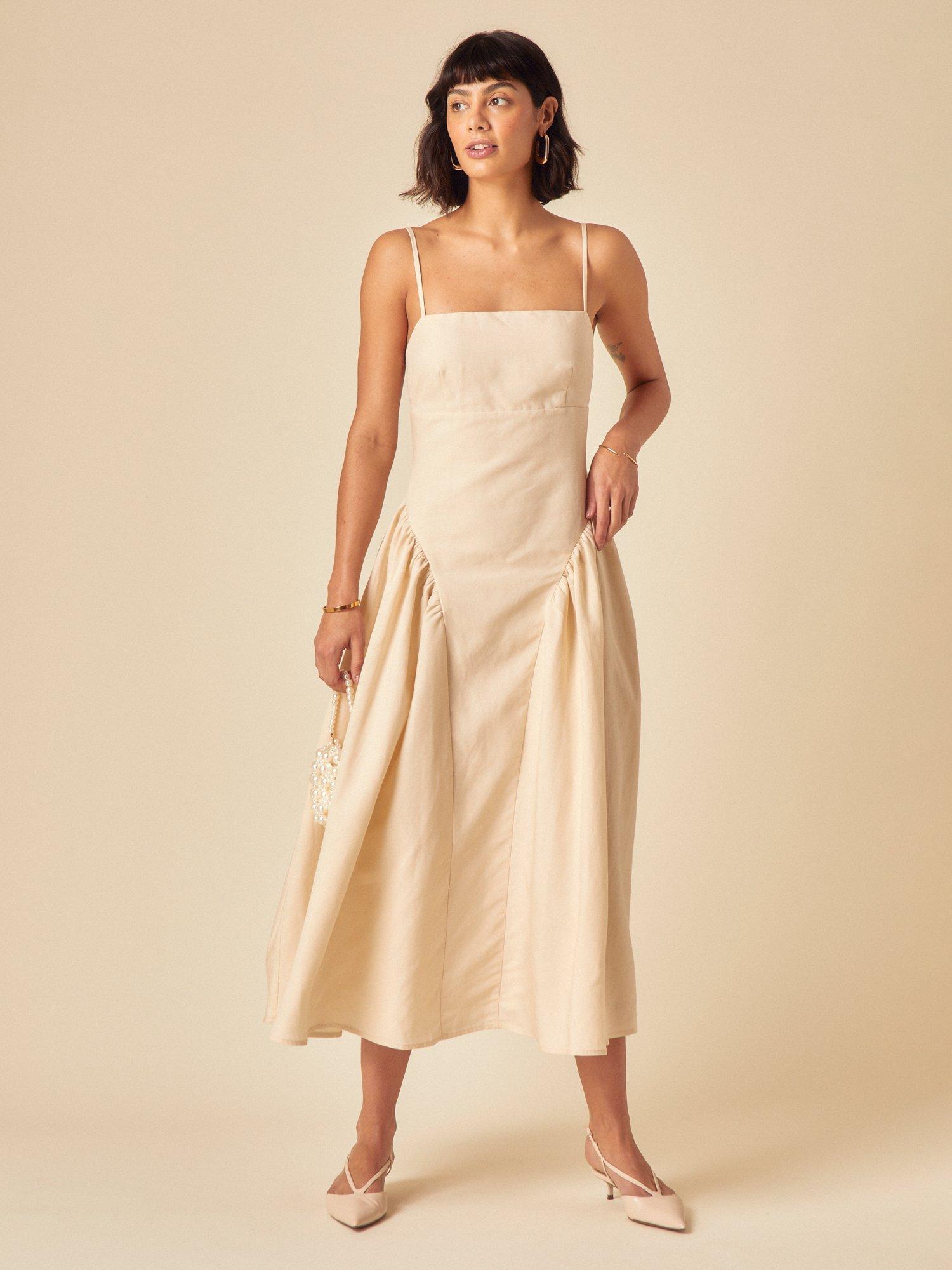 Product image 3 of 5, which shows Nobody's Child Lupin Sleeveless Midi Dress, Cream, 12