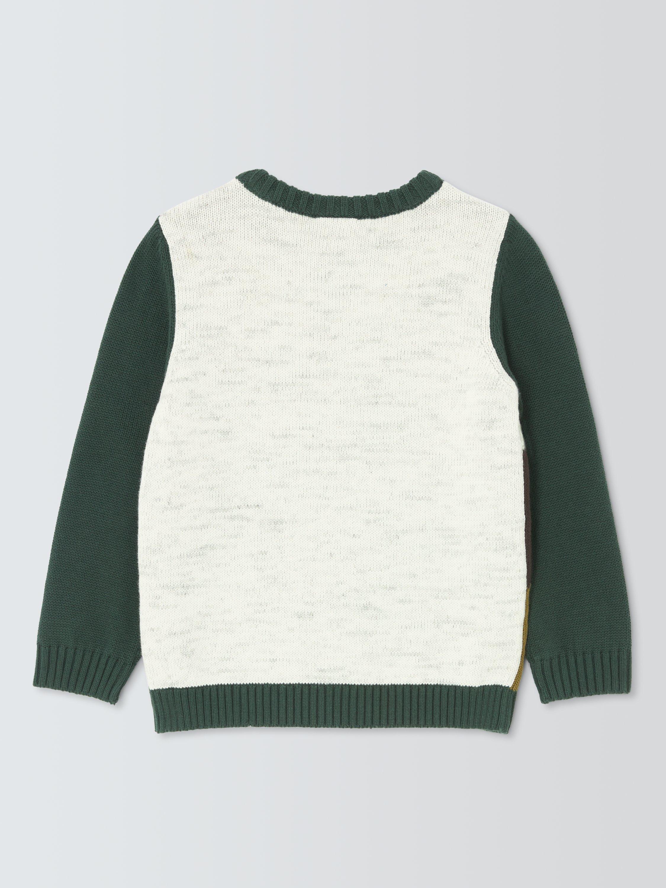 Product image 2 of 3, which shows John Lewis Baby Cow Scene Knitted Jumper, Multi, 3-6 months