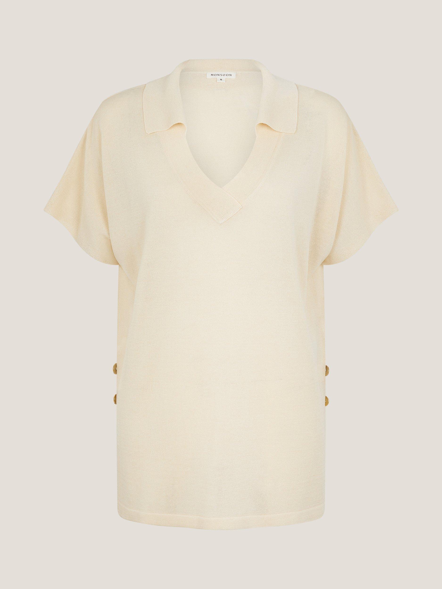 Product image 4 of 5, which shows Monsoon Cloe Collar Top, Yellow, S