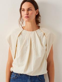 Monsoon Dorit Bubble Hem Top, Cream, Cream