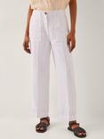 Monsoon Jolie Linen Trousers, White