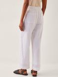 Monsoon Jolie Linen Trousers, White
