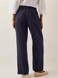 Monsoon Jolie Linen Short Trousers, Navy
