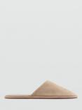 Mango Gavilan Leather Slip-On Mules, Beige