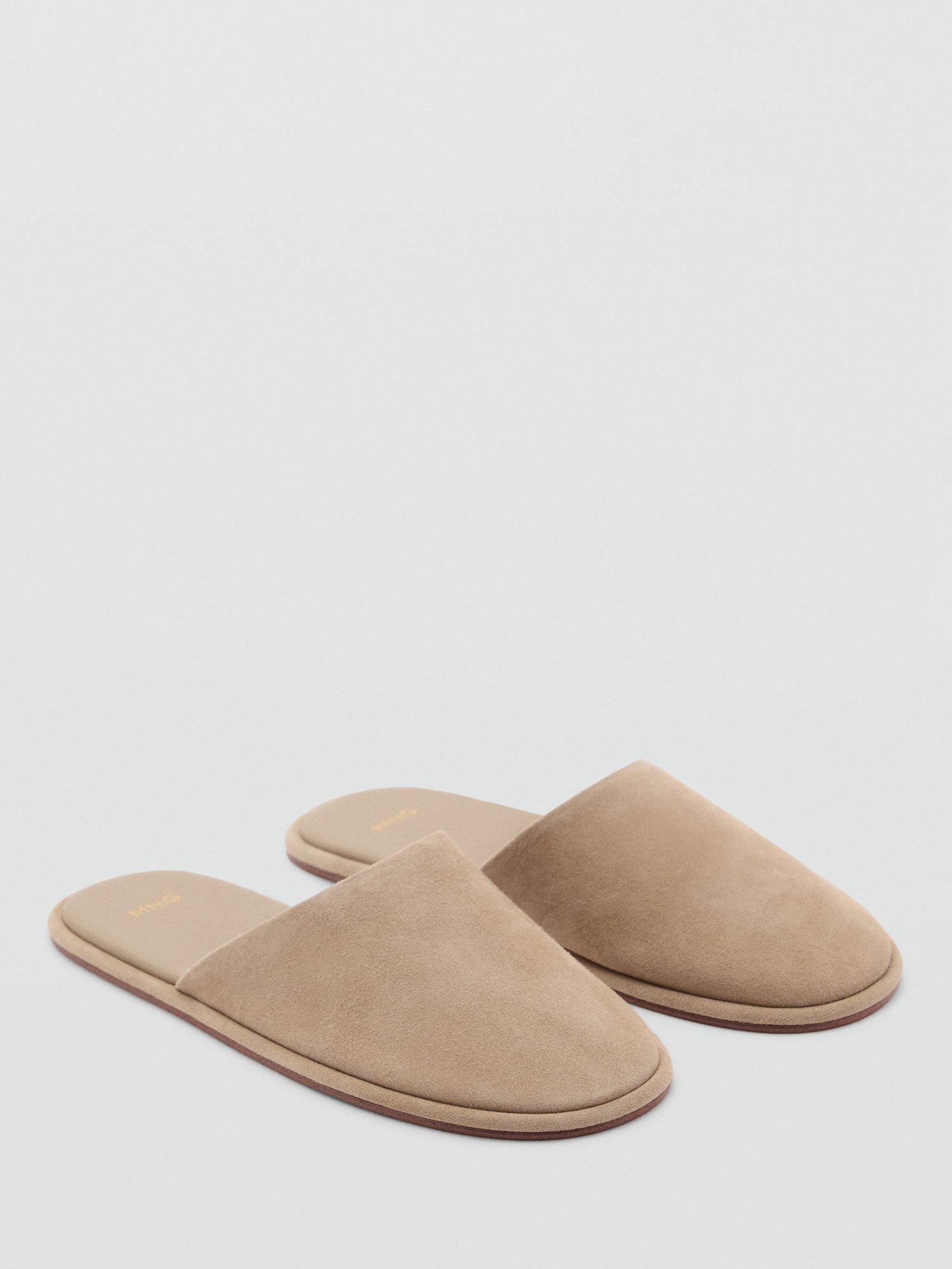 Product image 2 of 4, which shows Mango Gavilan Leather Slip-On Mules, Beige, 4