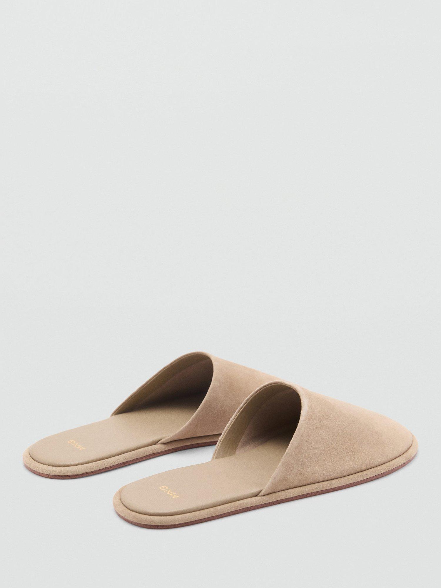 Product image 3 of 4, which shows Mango Gavilan Leather Slip-On Mules, Beige, 4