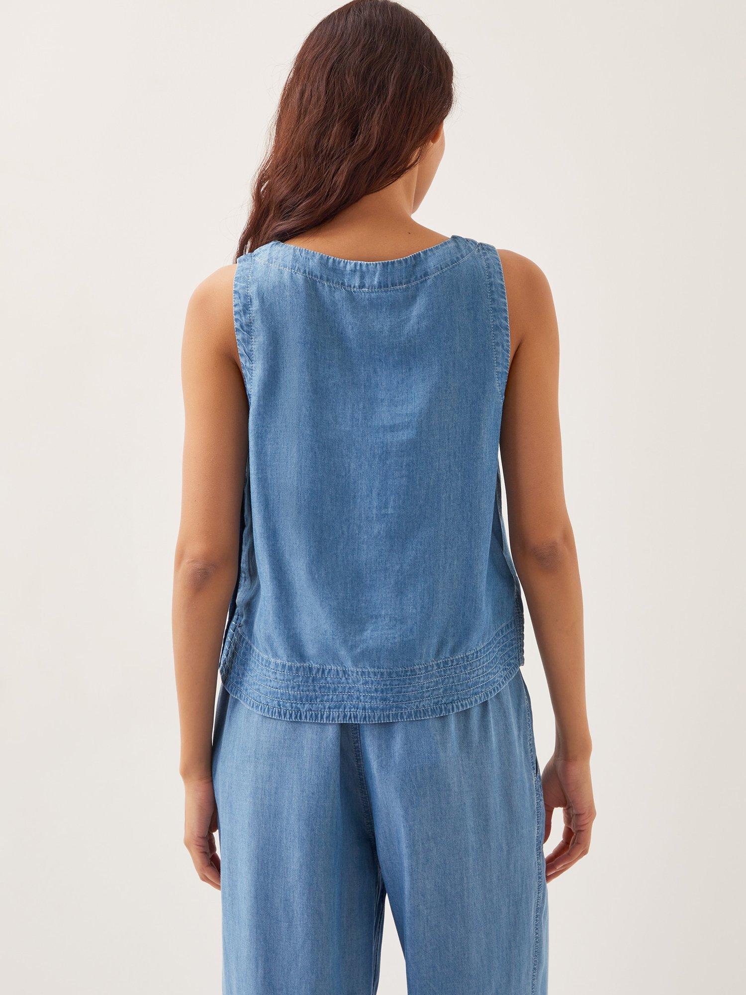 Product image 2 of 5, which shows Monsoon Nyla Tank Top, Blue, S