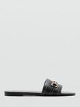 Mango Horse Slip On Leather Sandals