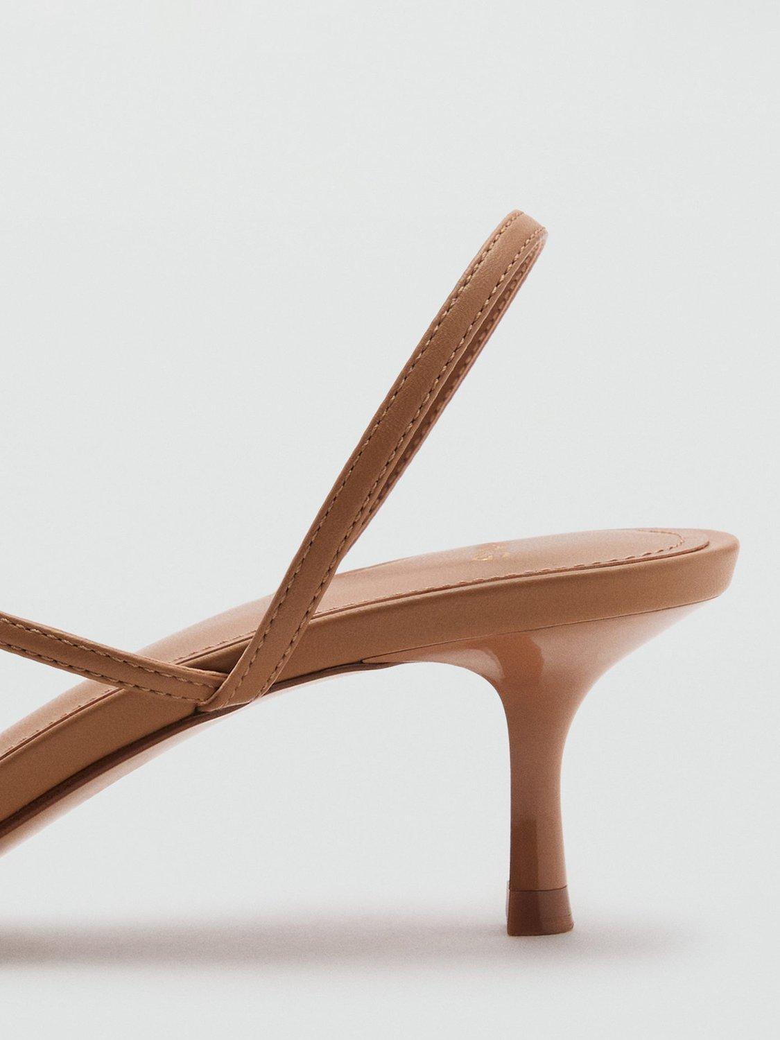 Product image 4 of 5, which shows Mango Marga Strappy Heel Sandals, Camel, 3