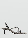 Mango Marga Kitten Heel Strappy Sandals, Grey
