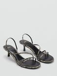 Mango Marga Kitten Heel Strappy Sandals, Grey