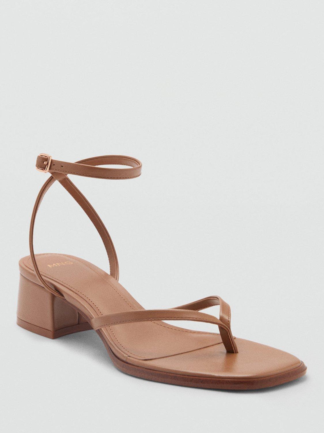 Product image 2 of 4, which shows Mango Montse Strappy Heel Sandals, Camel, 2