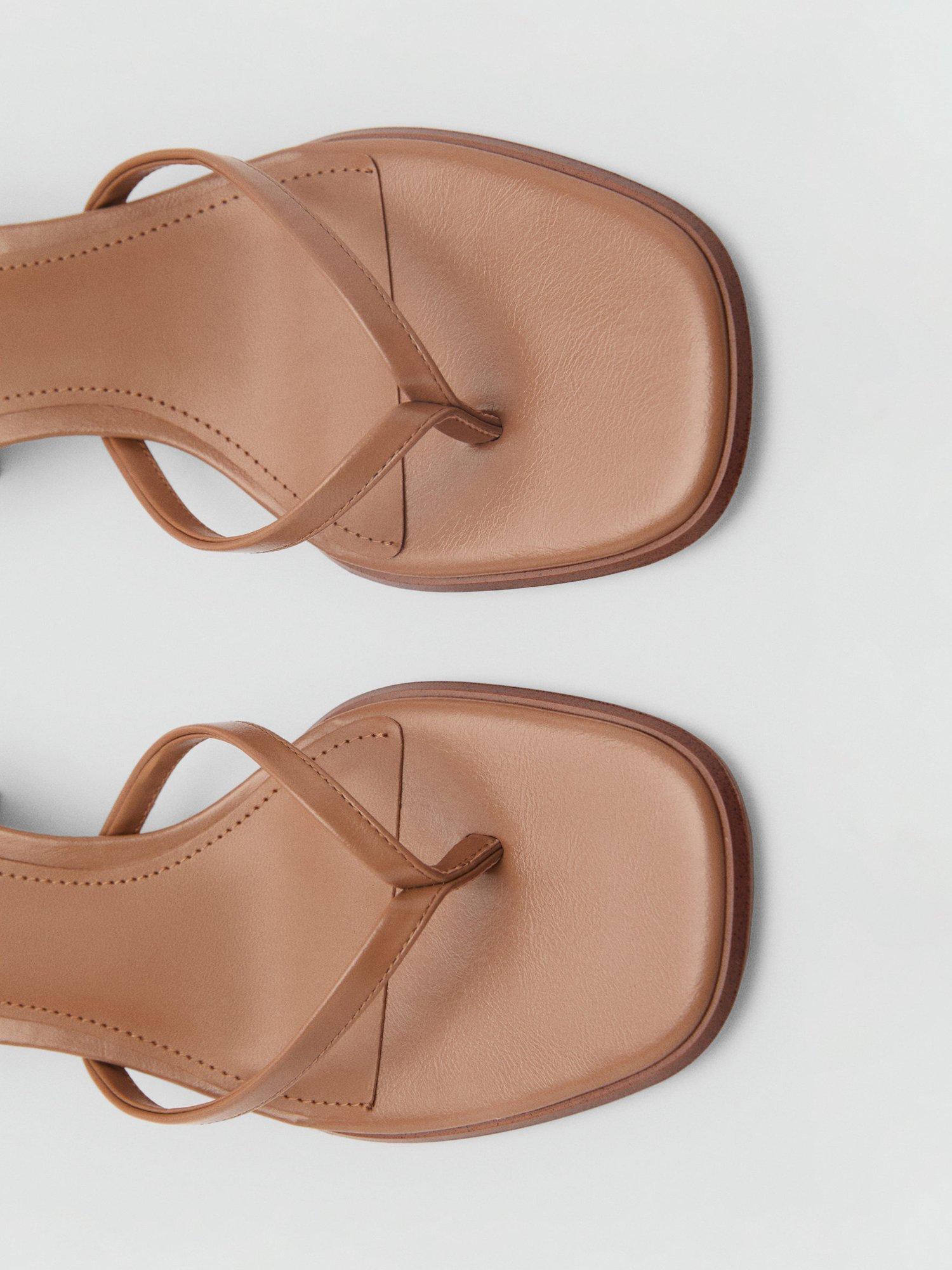Product image 4 of 4, which shows Mango Montse Strappy Heel Sandals, Camel, 2