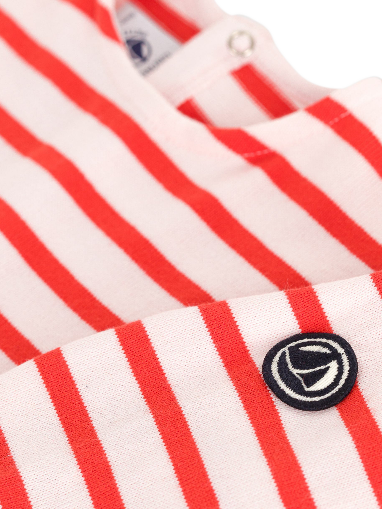 Product image 3 of 3, which shows Petit Bateau Baby Cotton Stripe Sweatshirt, Fleur/Spicy, 3 months