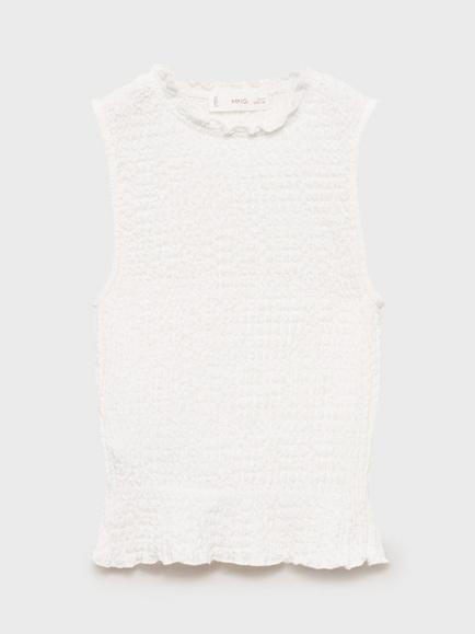 Mango Kids' Val Sleeveless Ruched Top, Natural White