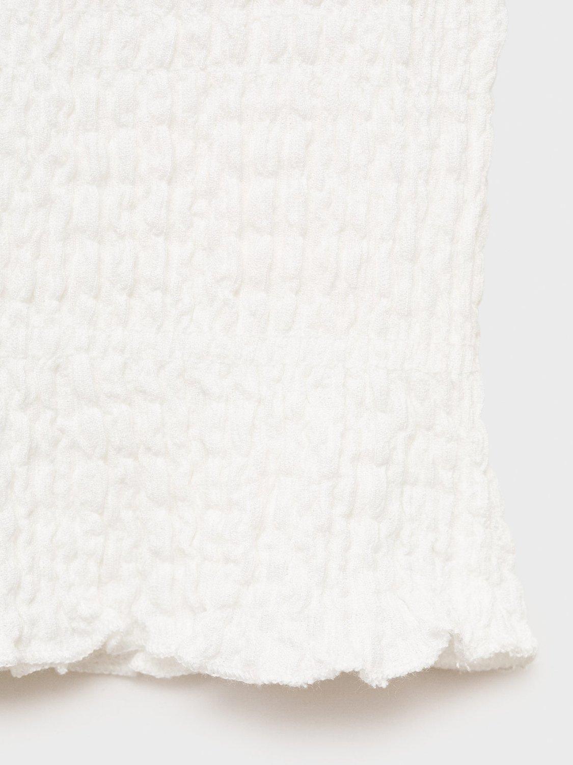 Product image 3 of 4, which shows Mango Kids' Val Sleeveless Ruched Top, Natural White, 5-6 years