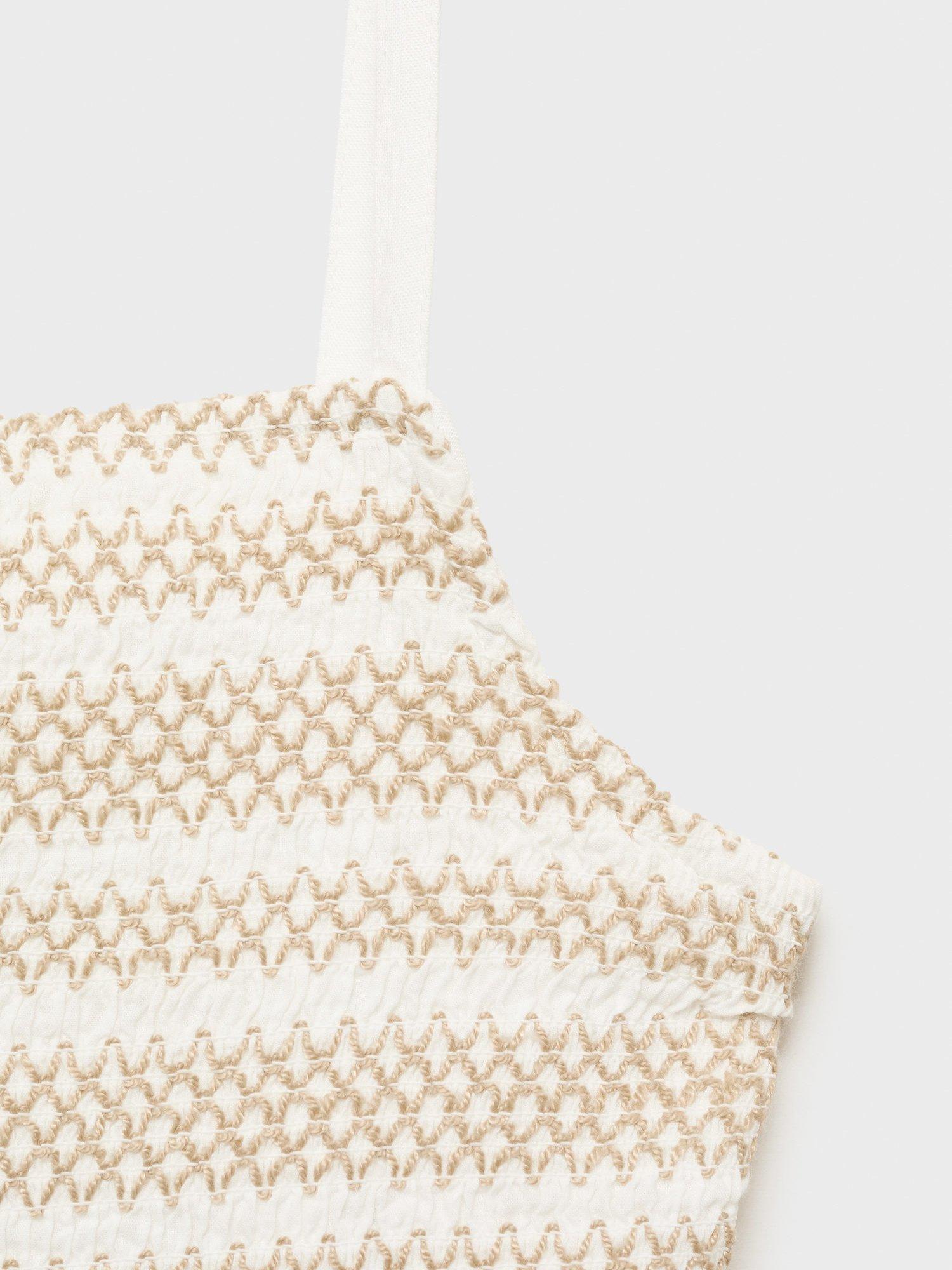 Product image 3 of 4, which shows Mango Kids' Muffin Cotton Flared Summer Dress, White, 7 years
