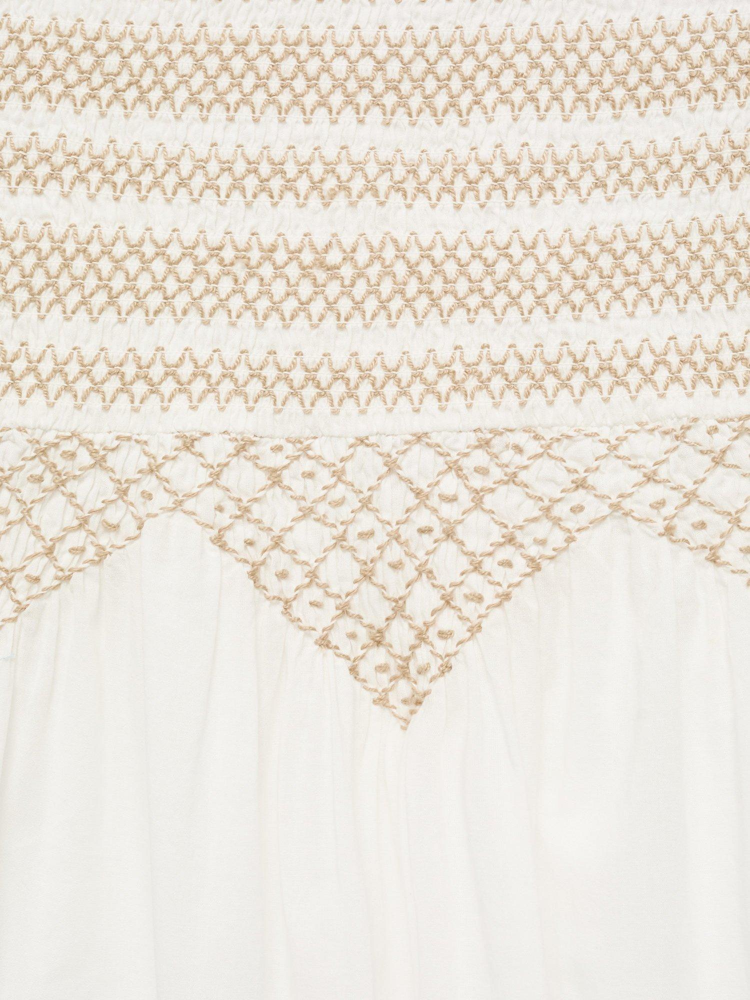 Product image 4 of 4, which shows Mango Kids' Muffin Cotton Flared Summer Dress, White, 7 years