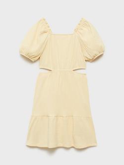 Mango Kids' Pie Puff Sleeve Dress, Yellow - view 2, Yellow