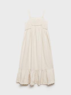 Mango Kids' Waffle Dress, Beige, Beige